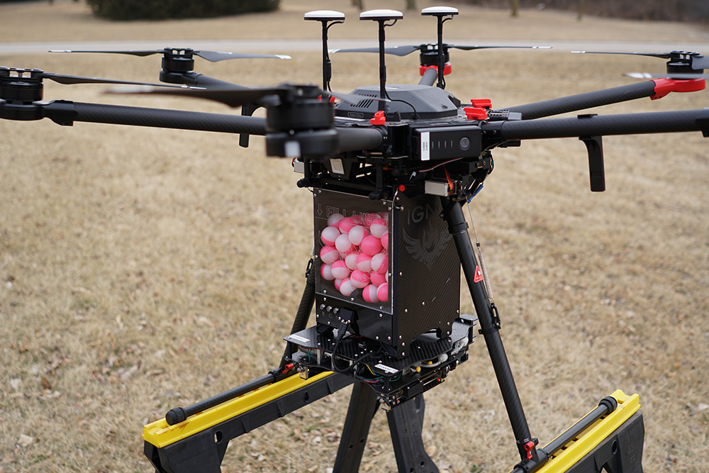 Aerial ignition drone first generation